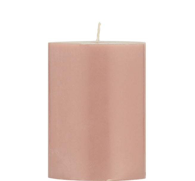BRITISH COLOUR STANDARD - Small Old Rose Eco Pillar Candle, 4'' / 10cm