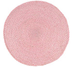 BRITISH COLOUR STANDARD - Silky Jute Round Placemat in Venetian Pink, 1 Mat, 14" D