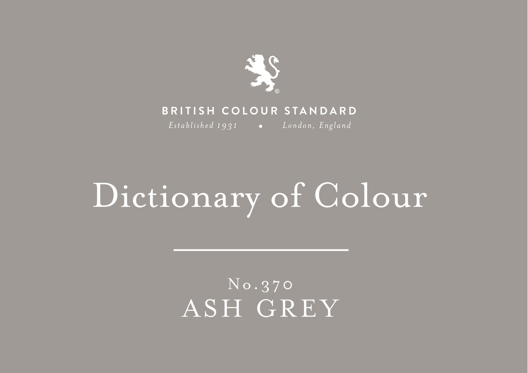 BRITISH COLOUR STANDARD - ASH GREY No. 370