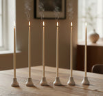 BRITISH COLOUR STANDARD Thin Taper Candleholder in Pearl White  - Set of 6