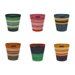 BRITISH COLOUR STANDARD Seagrass Waste Paper Baskets - Mixed Set of 6