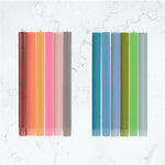 BRITISH COLOUR STANDARD - 25cm / 10'' H  - Mixed Set Rainbow Pack 'Cool Colours' Eco Dinner Candles, Gift Box of 6