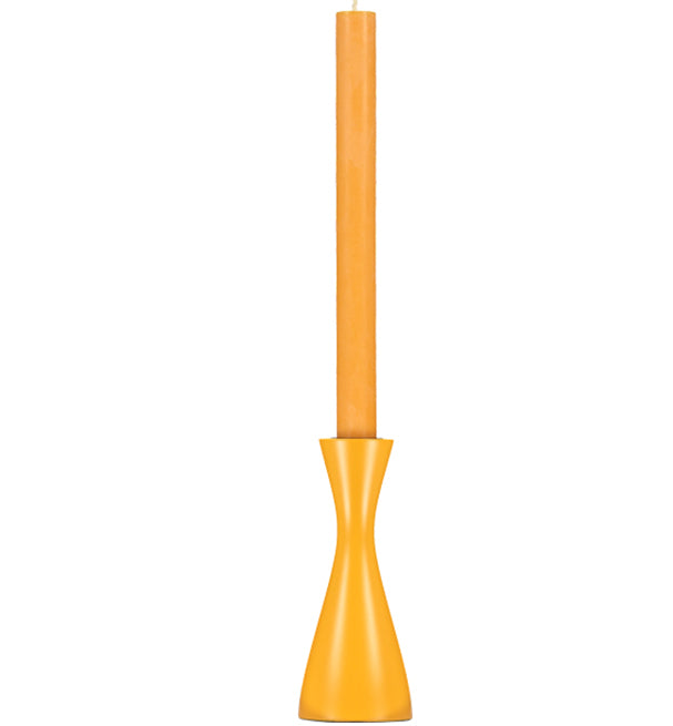 BRITISH COLOUR STANDARD - 15cm H / 5.9'' H Medium Saffron Yellow Candleholder