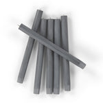 BRITISH COLOUR STANDARD - 25cm / 10'' H Gunmetal grey Eco Dinner Candles, Gift Box of 6