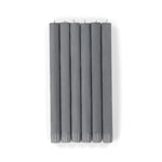BRITISH COLOUR STANDARD - 25cm / 10'' H Gunmetal grey Eco Dinner Candles, Gift Box of 6