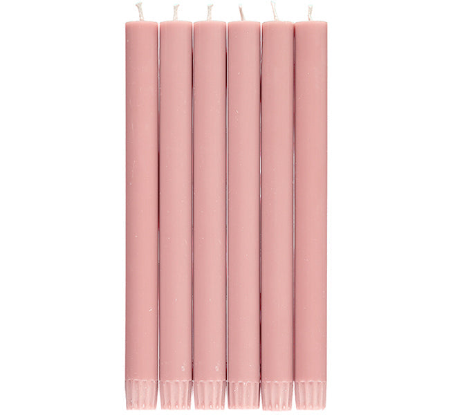 BRITISH COLOUR STANDARD - 25cm / 10'' H Old Rose Eco Dinner Candles, 25 per pack