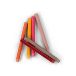 BRITISH COLOUR STANDARD - 25cm / 10'' H  - Mixed Set Rainbow Pack 'Warm Colours' Eco Dinner Candles, Gift Box of 6