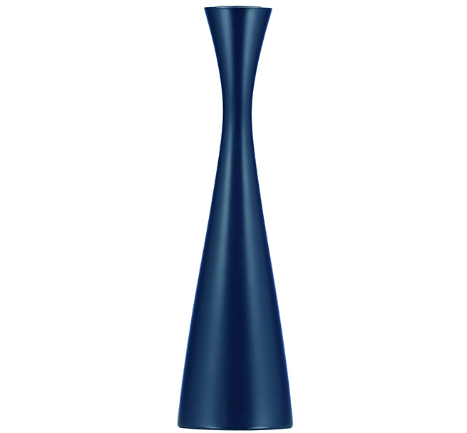 BRITISH COLOUR STANDARD - 25cm H / 9.8'' H  Tall Midnight Blue Wooden Candle Holder