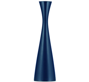 BRITISH COLOUR STANDARD - 25cm H / 9.8'' H  Tall Midnight Blue Wooden Candle Holder