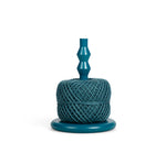 Wooden Twine Holder with Jute Ball in Petrol Blue