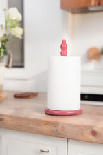 Wooden Kitchen Roll Holder in Rose