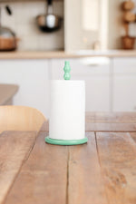 Wooden Kitchen Roll Holder in Opaline Green