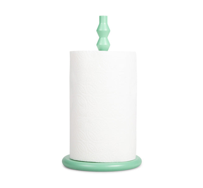 Wooden Kitchen Roll Holder in Opaline Green