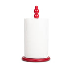 Wooden Kitchen Roll Holder in Chilli Red