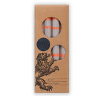 BRITISH COLOUR STANDARD - 25cm / 10'' H  - Striped  - Willow Grey and Orange Flame Eco Dinner Candles, Gift Box of 4