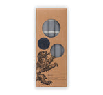 BRITISH COLOUR STANDARD - 25cm / 10'' H  - Striped  - Gunmetal and Gull Grey Eco Dinner Candles, Gift Box of 4