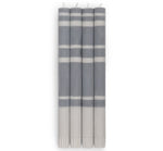 BRITISH COLOUR STANDARD - 25cm / 10'' H  - Striped  - Gunmetal and Gull Grey Eco Dinner Candles, Gift Box of 4