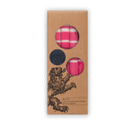BRITISH COLOUR STANDARD - 25cm / 10'' H  - Striped  - Oriental Red and Pearl Eco Dinner Candles, Gift Box of 4