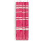 BRITISH COLOUR STANDARD - 25cm / 10'' H  - Striped  - Oriental Red and Pearl Eco Dinner Candles, Gift Box of 4