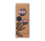 BRITISH COLOUR STANDARD - 25cm / 10'' H  - Striped  - Old Rose and Indigo Blue Eco Dinner Candles, Gift Box of 4