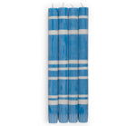 BRITISH COLOUR STANDARD - 25cm / 10'' H  - Striped  - Nanking and Gull Grey Eco Dinner Candles, Gift Box of 4