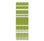 BRITISH COLOUR STANDARD - 25cm / 10'' H  - Striped  - Eco Dinner Pistachio Green and Pearl Candles, Gift Box of 4