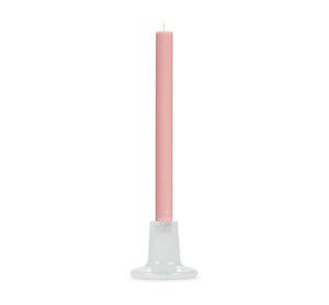 Glass Candleholder in Pearl White