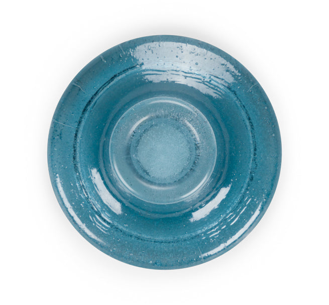 Glass Candleholder in Mineral Blue