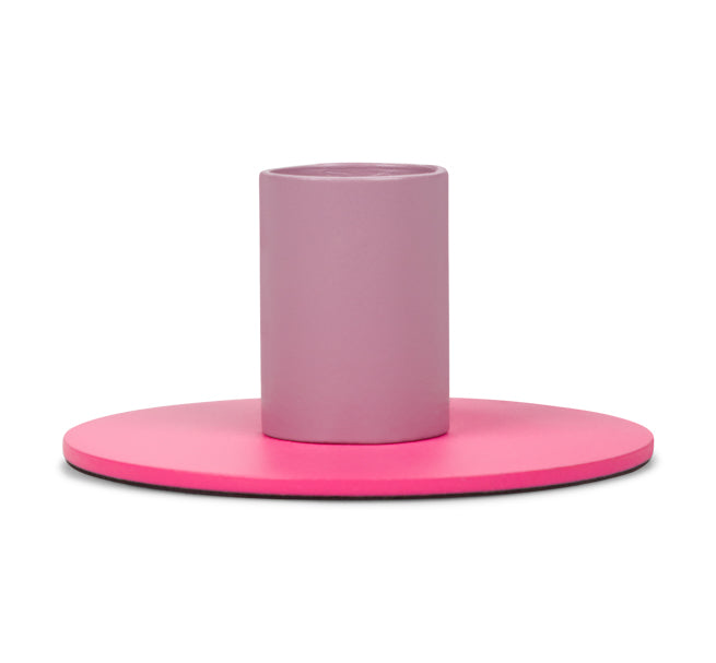 Small 4cm / 1.5''  Two-Tone Venetian & Neyron Pink Metal Candleholder