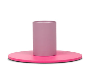 Small 4cm / 1.5''  Two-Tone Venetian & Neyron Pink Metal Candleholder