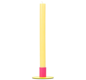 Small 4cm / 1.5'' Two-Tone Two-Tone Sulphur & Neyron Pink Metal Candleholder