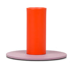 Tall 6cm / 2.36'' Two-Tone Orange Flame & Venetian Pink Metal Candleholder