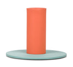 Tall 6cm / 2.36'' Two-Tone Opaline & Marigold Metal Candleholder