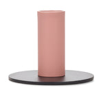 Tall 6cm / 2.36'' Two-Tone Jet Black & Old Rose Metal Candleholder