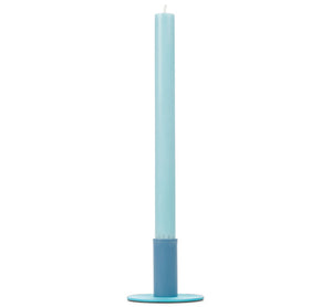 Tall 6cm / 2.36'' Two-Tone Pompadour & Powder Blue Metal Candleholder