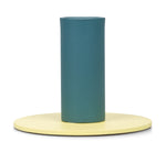 Tall 6cm / 2.36'' Two-Tone Petrol Blue & Jasmine Metal Candleholder