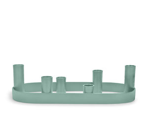 Oval Metal Candelabra Ring in Opaline Green