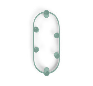 Oval Metal Candelabra Ring in Opaline Green