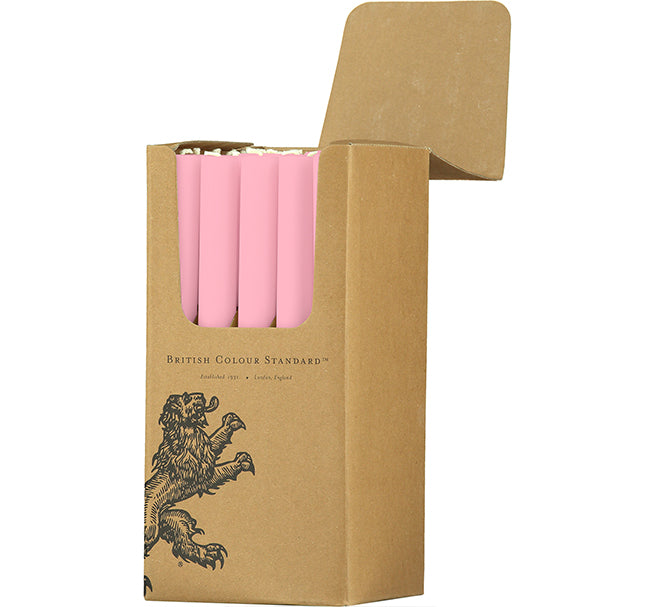 BRITISH COLOUR STANDARD - 25cm / 10'' H Orchid Pink Eco Dinner Candles, 25 per pack