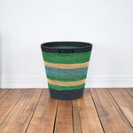 BRITISH COLOUR STANDARD Seagrass Waste Paper Basket in Beryl / Midnight