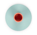 Small Two-Tone Opaline & Marigold Metal Candleholder