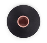 Small Two-Tone Jet Black & Old Rose Metal Candleholder