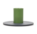 Small Two-Tone Indigo & Olive Metal Candleholder