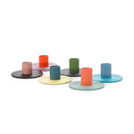 BRITISH COLOUR STANDARD - NEW! Mixed Set 2 - 6 x Small Two-Tone Metal Candleholders
