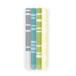BRITISH COLOUR STANDARD - 25cm / 10'' H  - Mixed Striped Set - Greys and Greens Eco Dinner Candles, Gift Box of 4