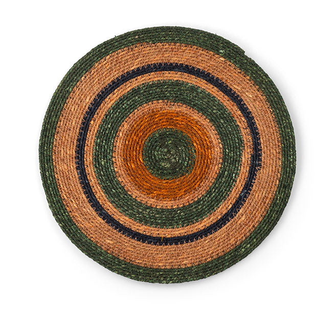 BRITISH COLOUR STANDARD Seagrass Placemat 12.25" in Olive / Old Rose