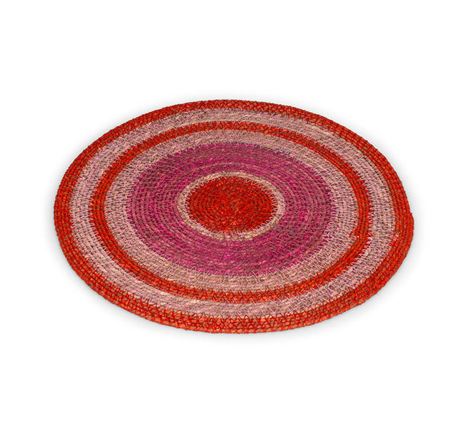 BRITISH COLOUR STANDARD Seagrass Placemat 12.25" in Guardsman Red / Venetian Pink