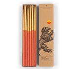 BRITISH COLOUR STANDARD - Thin Taper Candles - Two-Tone in Saffron and Rust