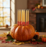 BRITISH COLOUR STANDARD - Thin Taper Candles - Two-Tone in Saffron and Rust