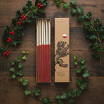 BRITISH COLOUR STANDARD - Thin Taper Candles - Two-Tone in Guardsman Red and Pearl